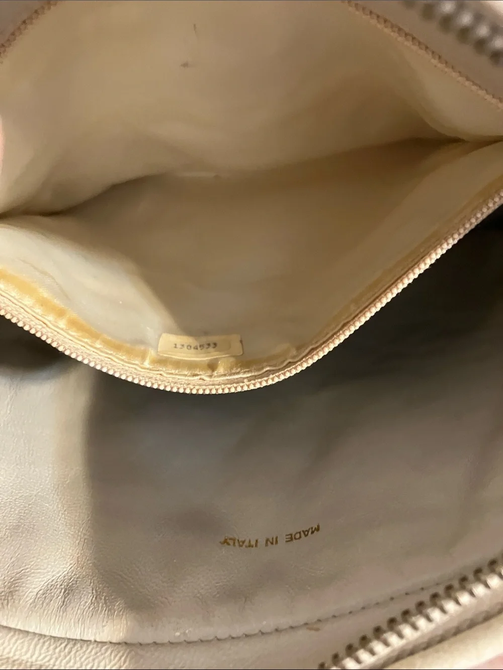 CHANEL Vintage Cream Quilted Leather Shoulder Camera Bag with Tassel